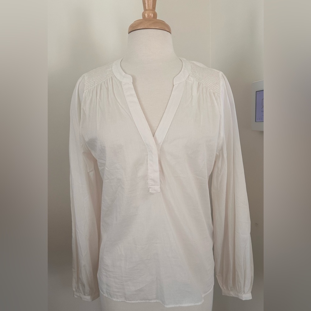 Banana Republic White Long Sleeve Relaxed Blouse